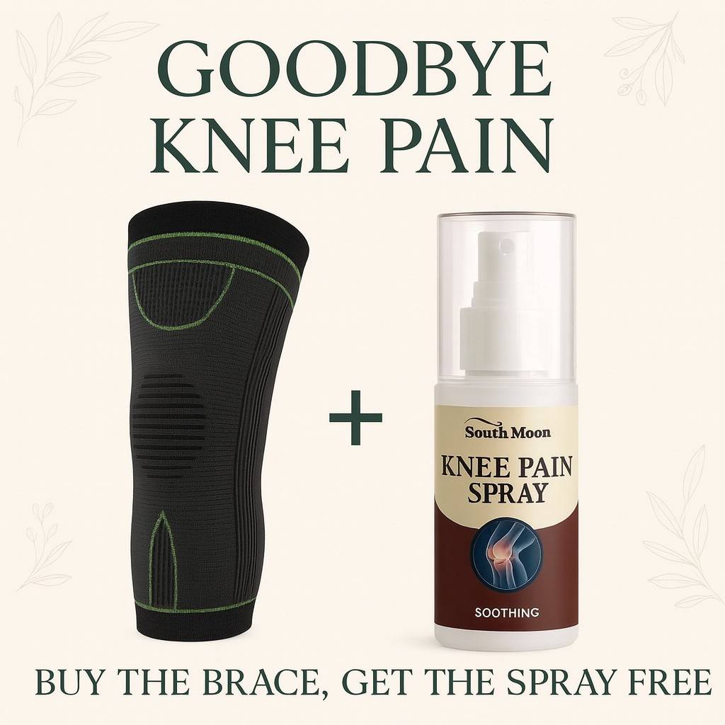 Compression Knee Brace + a FREE Knee Pain Spray.