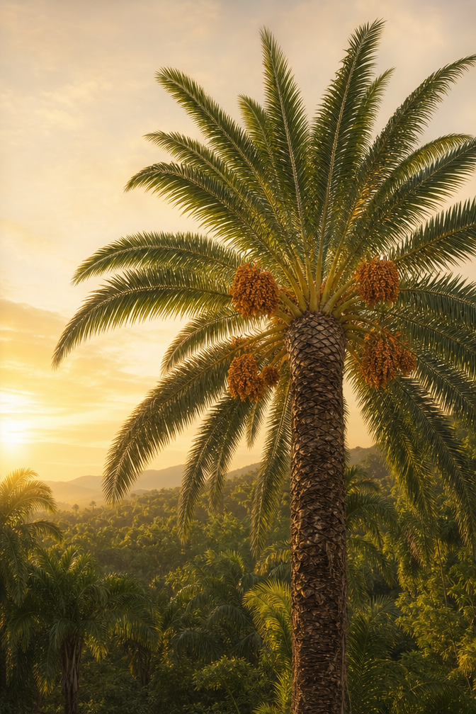 Honduran palm tree bearing Batana fruit
